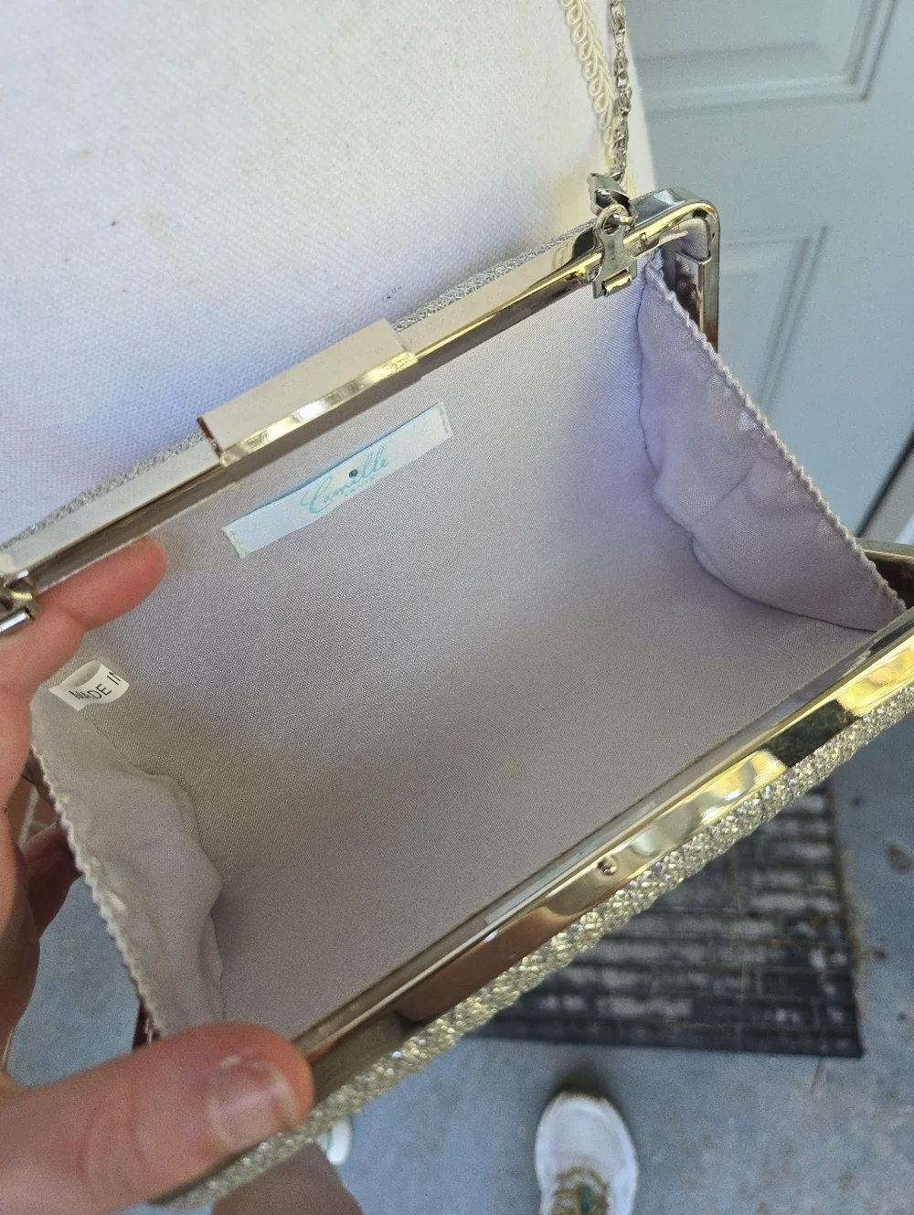 Camilla La Vie Silver Crossbody Clutch